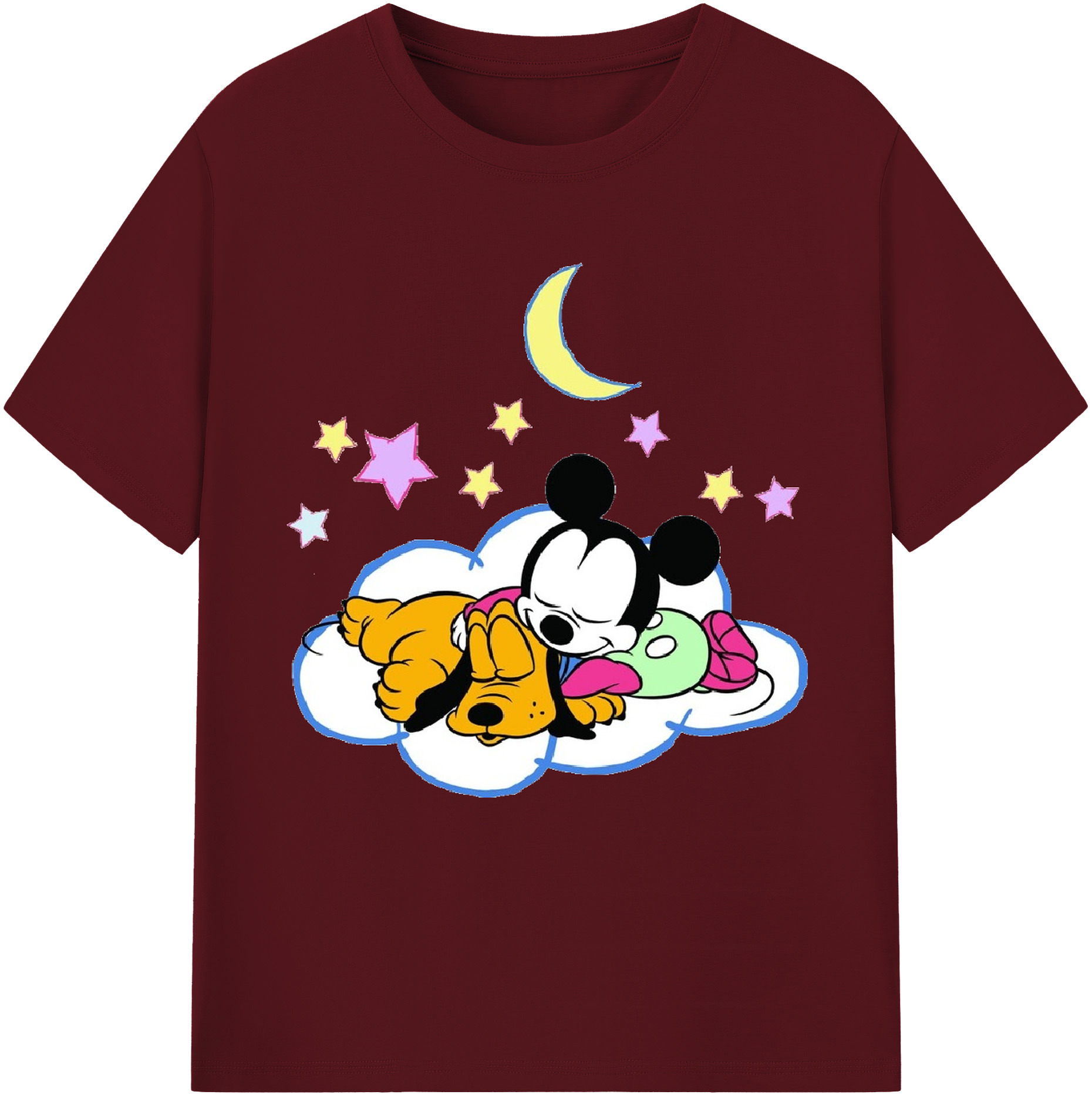 （画像用） ミッキーマウス Mickey Mouse 綿100％半袖Tシャツ（フロントプリント）